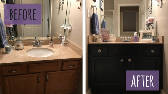 Bathroom Brown Vanity Before And After