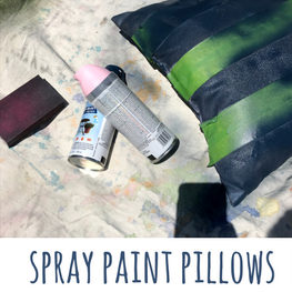 spray painting pillows