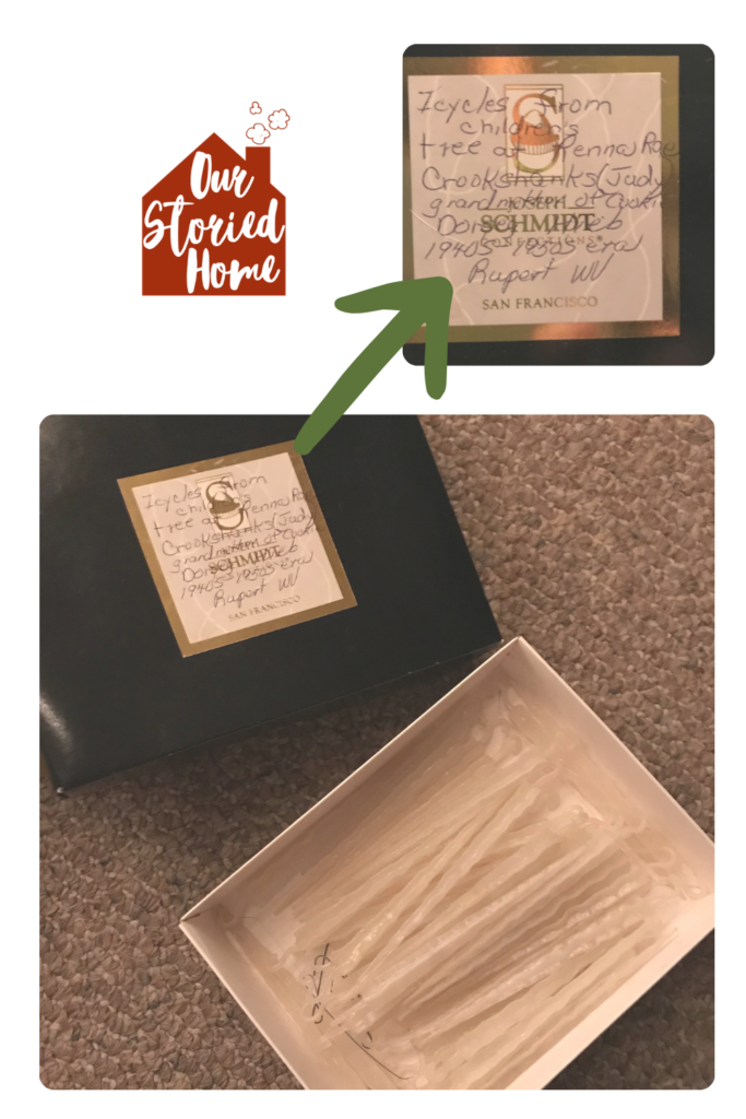 Heirloom Christmas ornaments in labeled vintage boxes